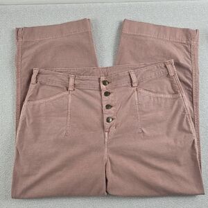 Duluth Trading Co. Button-Fly Cropped Pants Coral Clay Pink Wmn's 16
